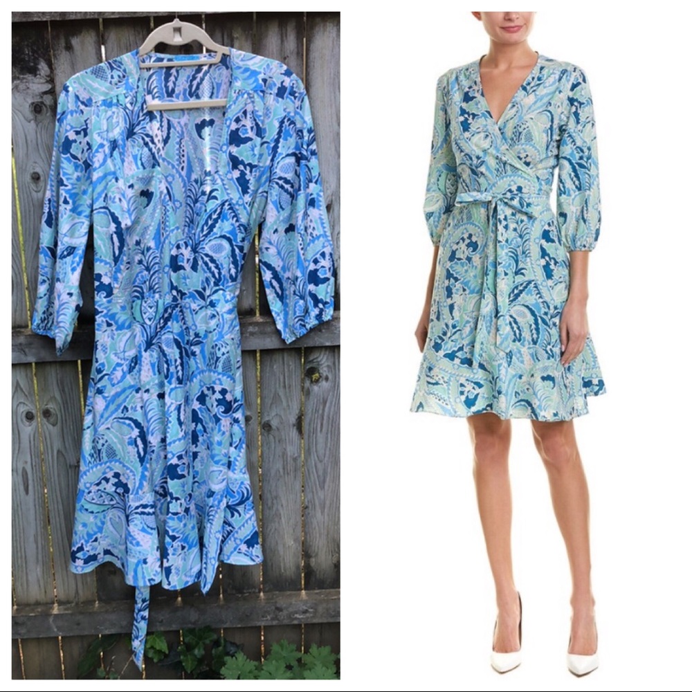 J. McLaughlin Simona Silk Blend Wrap dress XL